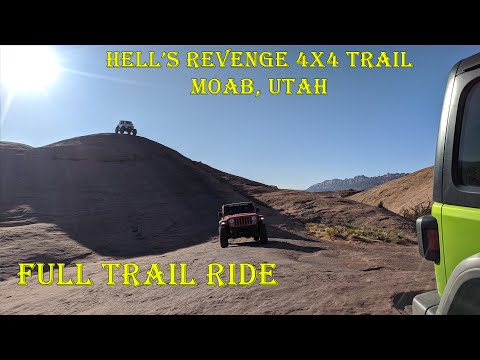 Hells Revenge 4x4 Trail - Complete Trail Ride - Moab, Utah.  Jeep Rock Crawling