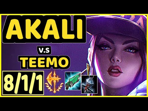 GOKU (AKALI) vs TEEMO - 8/1/1 KDA TOP CHALLENGER GAMEPLAY - BR