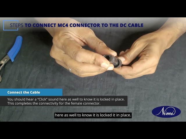 Connect rated wires in terminal box of solar panel & MC4 connectors