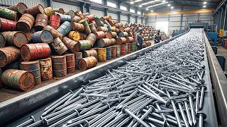 How Millions of Steel Nails Are Made From Old Rusty Drums | Recycling 