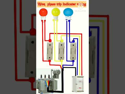 three phase trip indicator wiring  connection  #viral #shortvideo #youtubeshort #electricalwork