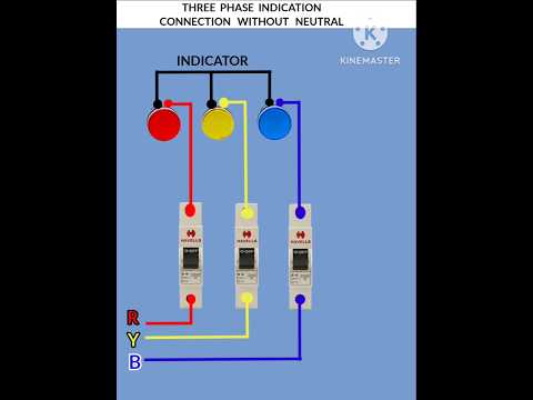 Three phase Indicator connection without neutral | 3 phase Indicator connection |#shorts #electrical