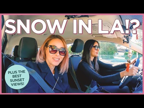 ロサンゼルスの雪と夕日を求めてアンジェルスクレストハイウェイをドライブ (Driving on Angeles Crest Highway to Find Snow and Sunsets in Los Angeles)