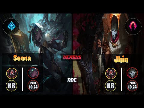 GrandMaster SENNA [Glacial Augment] (ADC) VS  JHIN - Grandmaster KR Patch 10.24