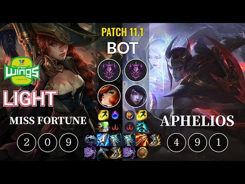 JAG Light Miss Fortune vs Aphelios Bot - KR Patch 11.1