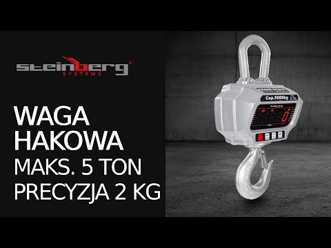 Video - Waga hakowa - 5000 kg / 2 kg - LED - cyfrowa - pilot 50 m