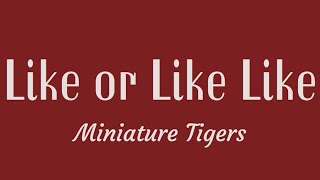 Like or Like Like, Miniature Tigers - Lyrics Video