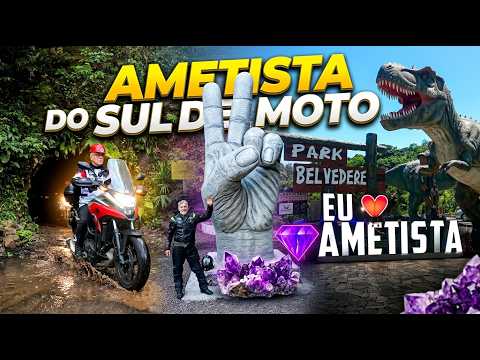 Viagem de Moto Saindo de Curitiba até Ametista do Sul RS Hotel Belvedere Placa Igreja #nc750x
