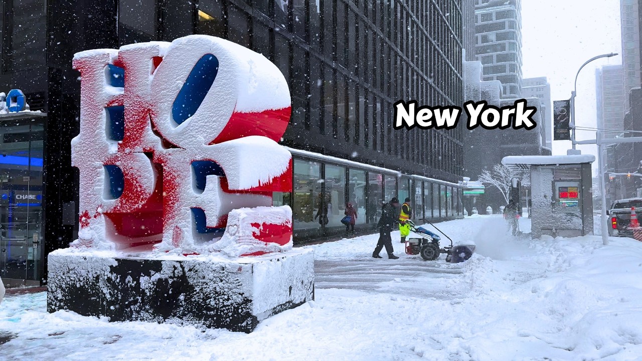 NYC Big Snow Storm Walking Tour - Blizzard Heavy Snowfall In Manhattan