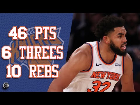 Karl-Anthony Towns 46 pts 6 threes 10 rebs vs Bulls 24/25 season
