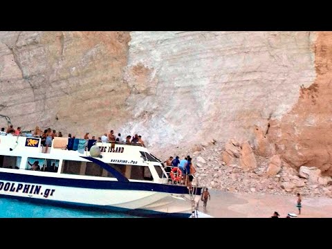 Massive Cliff Collapse on Navagio Beach 13 September 2018