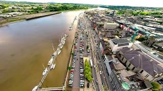 Aerial footage over Waterford City, Ireland