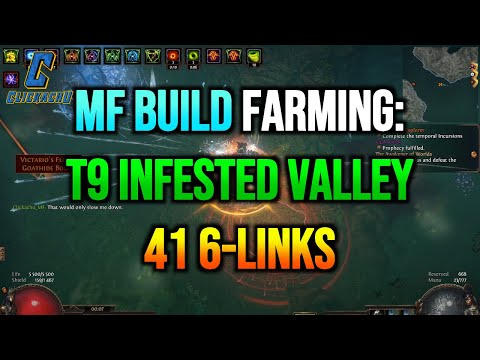 PoE Magic Find Maps (22) - MF BUILD FARMING: 41 6-LINKS ON JUICED T9 INFESTED VALLEY + VAAL WINDS
