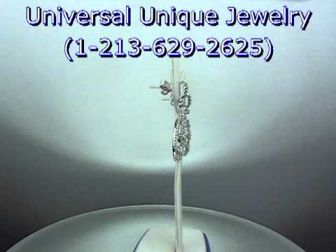 2.17 Princess Cut Diamond EyeDrop Dangling Earring 18K White Gold #RR5146