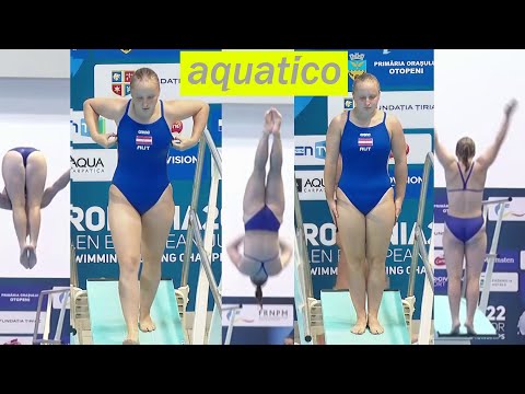 Diver Cara Albiez  (Austria) at LEN 2022 Bucharest - 1m Preliminary, Final | Beautiful diving