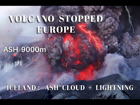 Eyjafjallajökull 2010 Volcano Eruption | Ash 9000 m, Lightning | 2025 Edit 4K