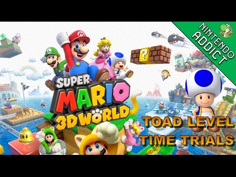 Super Mario 3D World | Level Time Trials with Toad | World Castle to Star