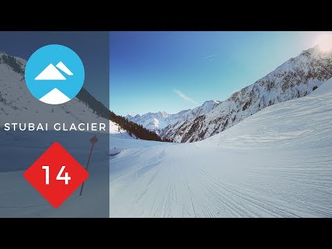 Ski route 14 Wilde Grub'n | Stubai Glacier, Austria | Piste View