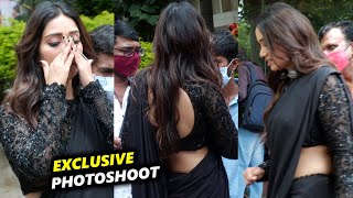 Actress Nivetha Pethuraj Hot Black Saree Photoshoot | #NivethaPethuraj | TFPC Exclusive