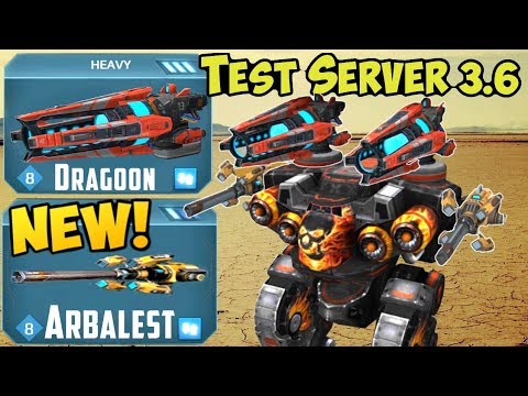 War Robots Test Server 3.6 New Weapon Arbalest & Dragoon Gameplay & Spectre