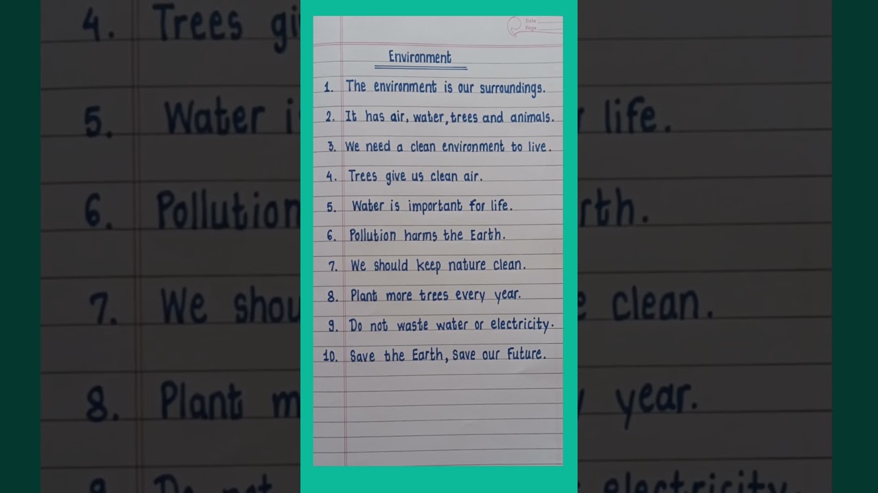 10 Lines on environment in English | Essay on environment in English #essay #environment