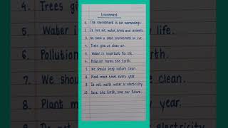 10 Lines on environment in English | Essay on environment in English #essay #environment