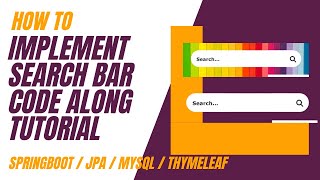 Build a Dynamic Search Bar | Code Along Tutorial | Java Spring Boot, JPA , Thymeleaf,  MySQL: