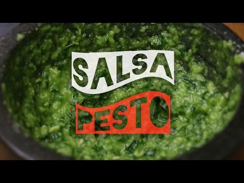 SALSA PESTO EN MORTERO | Pesto genovés casero
