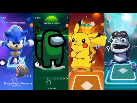 Sonic VS Among Us VS Pikachu VS Crazy Frog - Tiles Hop EDM Rush