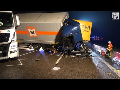 Vollsperrung A6 nach Lkw-Unfall bei Sinsheim