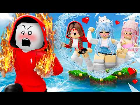 FIRE JJ Stuck on ONE BLOCK with WATER GIRLS?! 💗 - Maizen Roblox