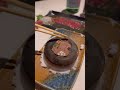 Grilling sirloin on a hot rock