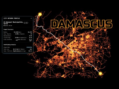 ANCIENT PATHS: A* (A-Star) vs Dijkstra Pathfinding Through Damascus' 4000-Year Network | 4K UHD