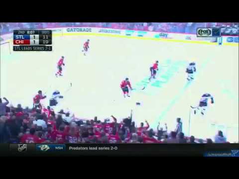 4/19/16 Blues @ Blackhawks Crawford Fight and Other Fights