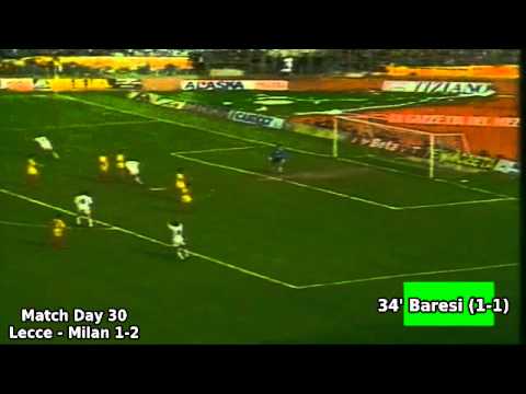 Serie A 1989-1990, day 30: Lecce - Milan 1-2 (F.Baresi goal)