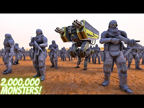 T-45 ROBOTS & HEAVY SOLDIERS vs 2,000,000 MONSTERS & BEASTMEN LANDING  - Warhammer 40K | UEBS 2