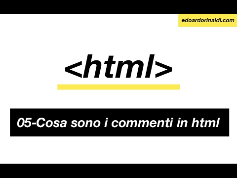 05 - Cosa sono i commenti html e a cosa servono in html - Come diventare web designer - Corso HTML