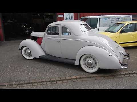 1938 Ford Coupe with cutouts open