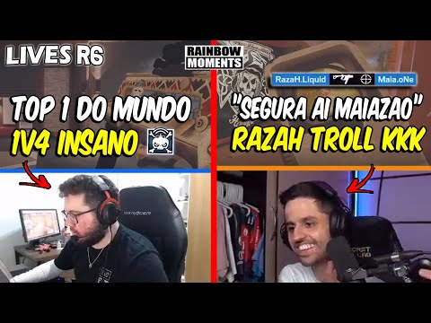RAZAH TROLANDO O MAIA 🤣🤣 CLUTCH 1x4 INSANO DO PALUH, BALINHA DO NESK - MELHORES MOMENTOS LIVES R6