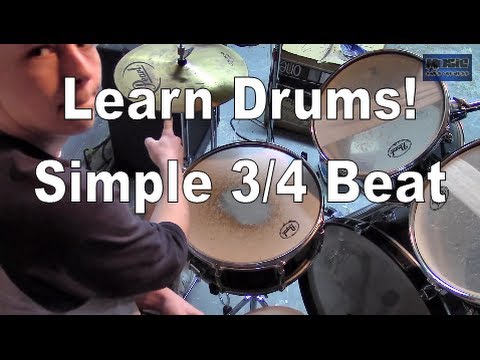 How to Play Drums 3/4 Beat