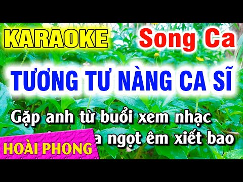 Karaoke Tương Tư Nàng Ca Sĩ Song Ca Nhạc Sống Dể Hát | Hoài Phong Organ