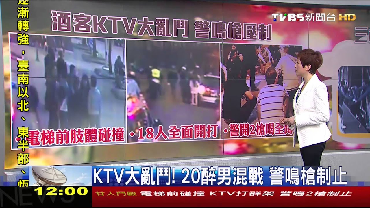 KTV大亂鬥!20醉男混戰 警鳴槍制止