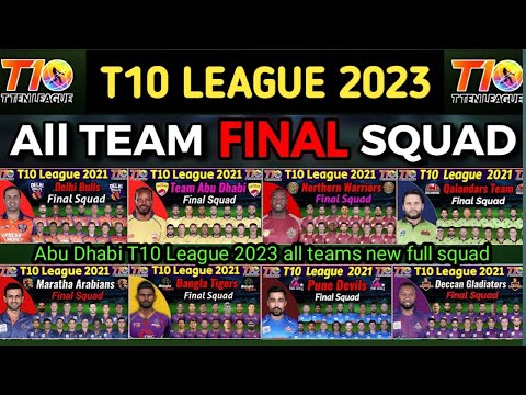 Abu Dhabi T10 League 2023 squad | T10 League 2023 all team squad & player list | T10 League 2023 |