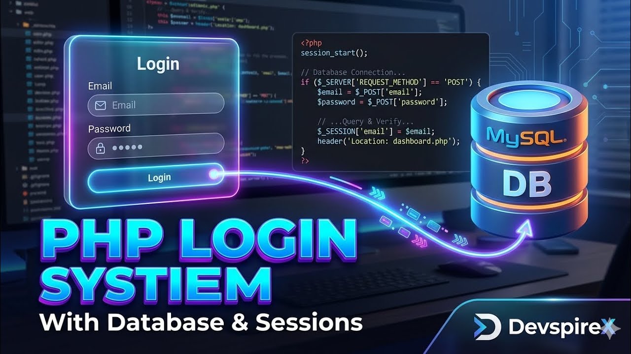 PHP Login System with MySQL & Sessions | Complete Beginner Tutorial (Step by Step)
