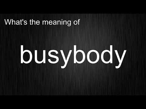 What's the meaning of "busybody", How to pronounce busybody?