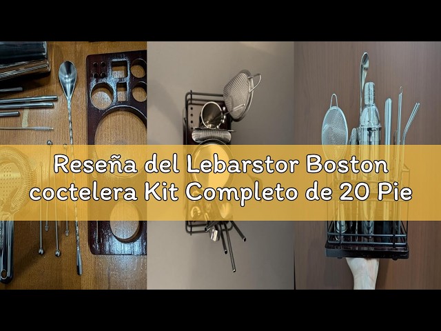 Vídeo relacionado con Coctelera Kit con Soporte, Kit de Coctelera de Acero Inoxidable de 12 Piezas con Cocktail Shaker de 750 ml, Juego de Coctelera Profesional para Bar en Casa, Cocktail Kit Regalos para Papá (Plata)