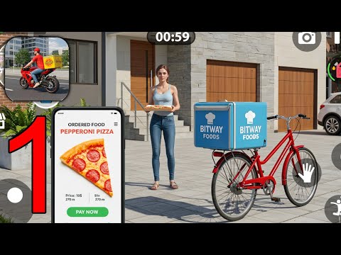 Food Delivery Simulator - Gameplay Walkthrough Part 1 - New Bike (iOS,Android GamePlay)