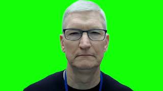 Tim Cook in the Lumon elevator from Severance green screen
