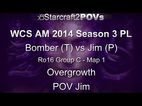 SC2 HotS - WCS AM 2014 S3 PL - Bomber vs Jim - Ro16 Group C - Map 1 - Overgrowth - Jim