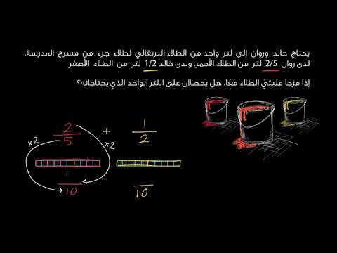 الصف الخامس الرياضيات الكسور جمع الكسور ذات المقامات المختلفة